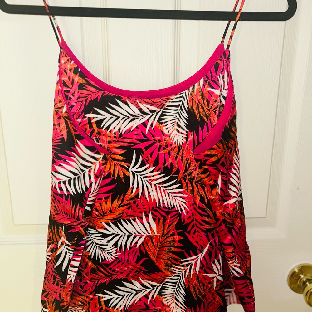 Tropical Leaf Print Cami Top